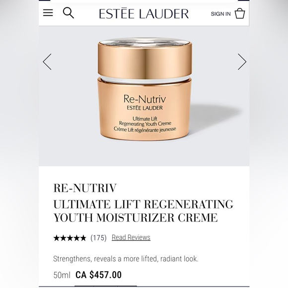 60% off/ Estée Lauder Re-Nutriv Ultimate Lift Regenerating Youth Cream 15ml - Picture 3 of 3